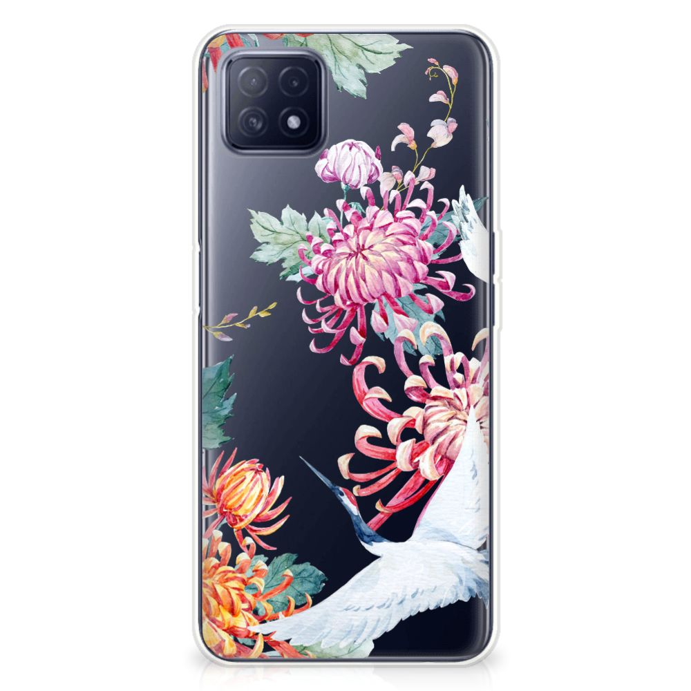 OPPO A53 5G | OPPO A73 5G TPU Hoesje Bird Flowers