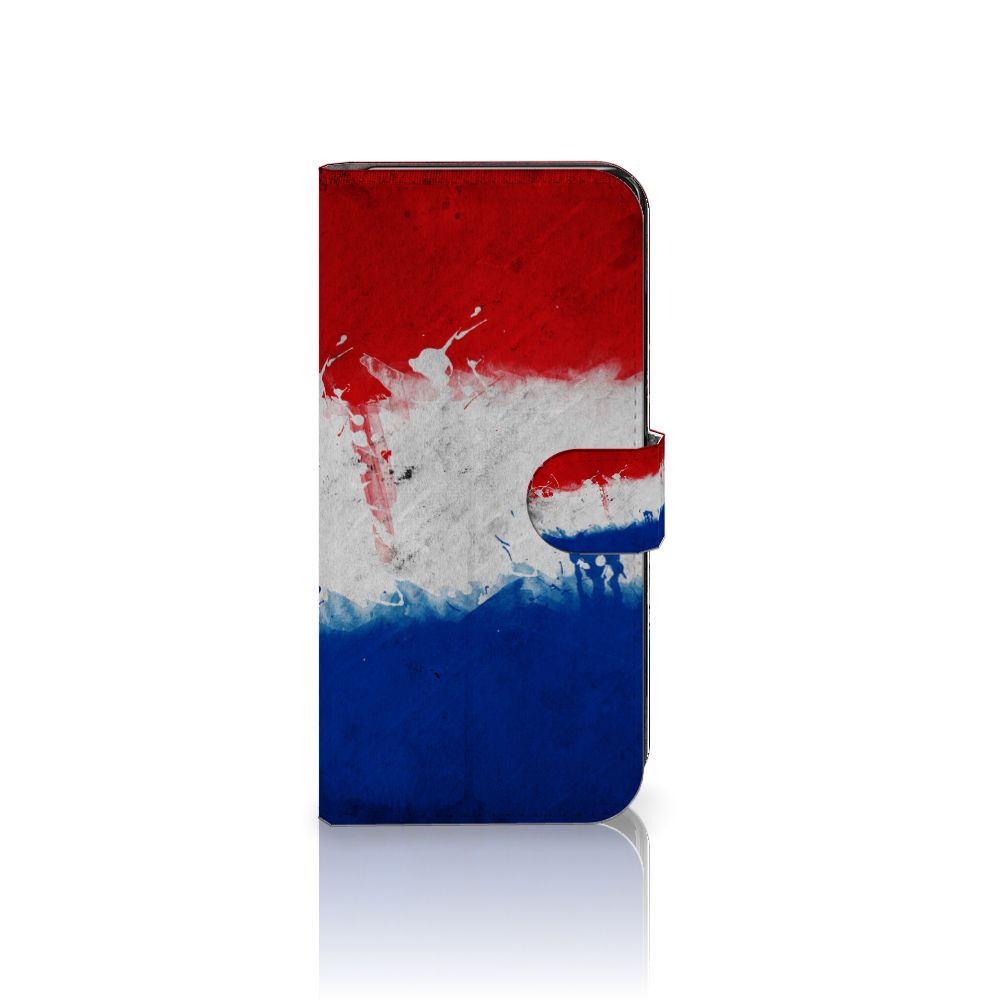 Samsung Galaxy S24 Plus Bookstyle Case Nederland met artistiek ontwerp van de Nederlandse vlag.