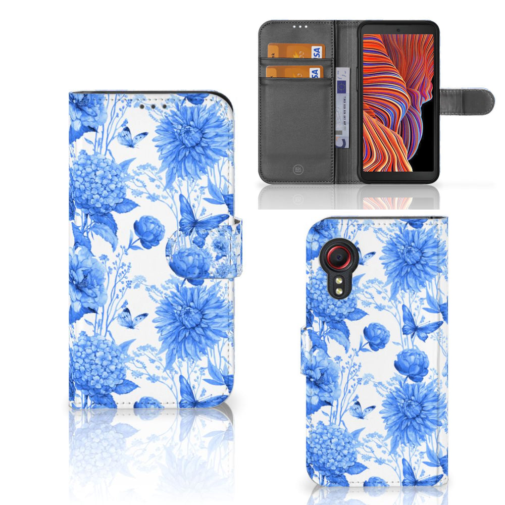 Hoesje voor Samsung Galaxy Xcover 5 Flowers Blue