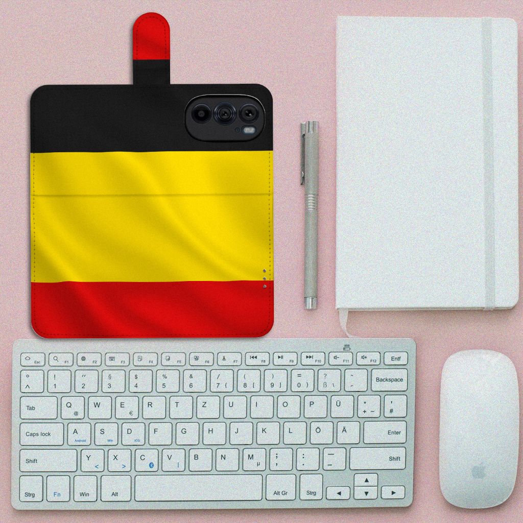 Motorola Edge 30 Pro Bookstyle Case Belgische Vlag