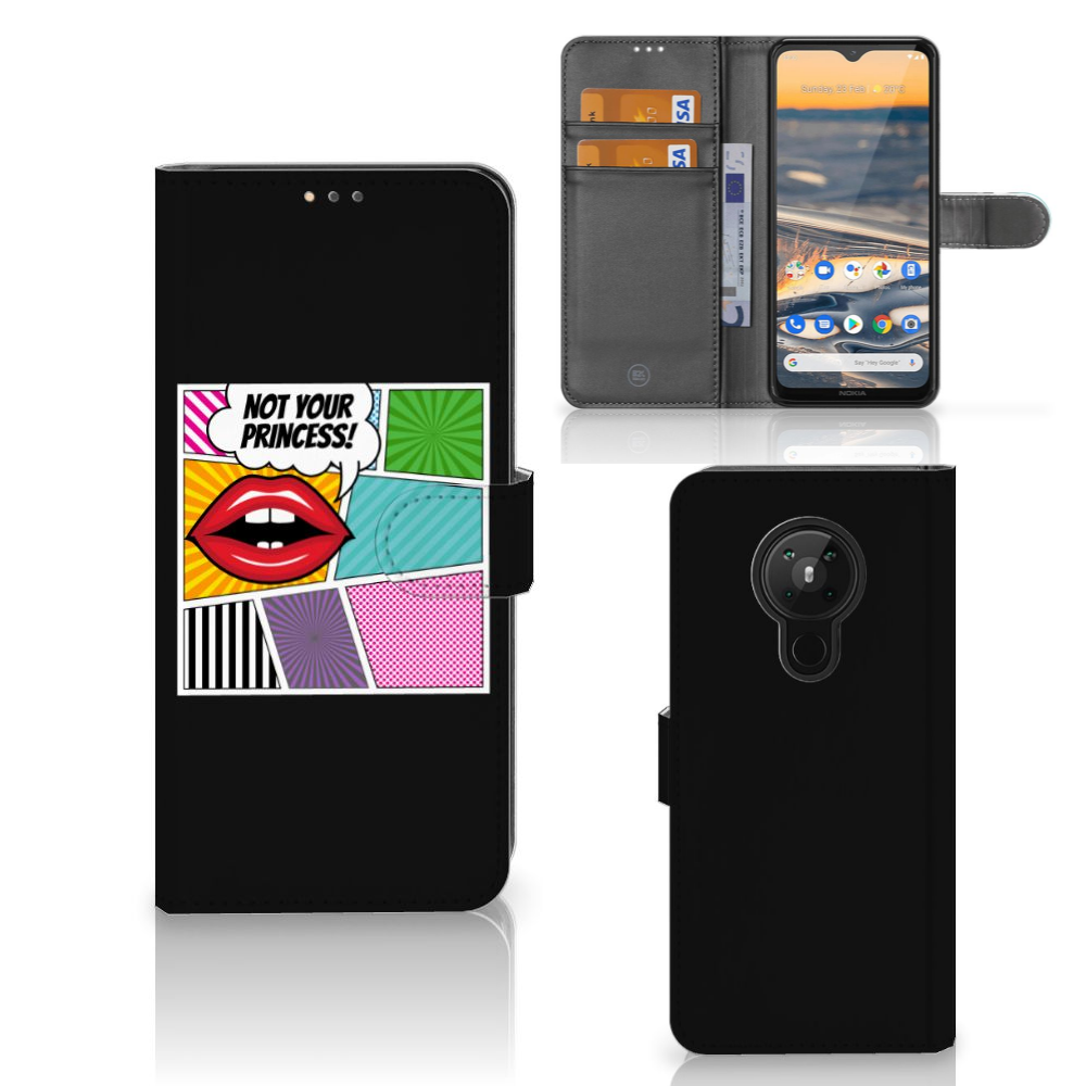 Nokia 5.3 Wallet Case met Pasjes Popart Princess