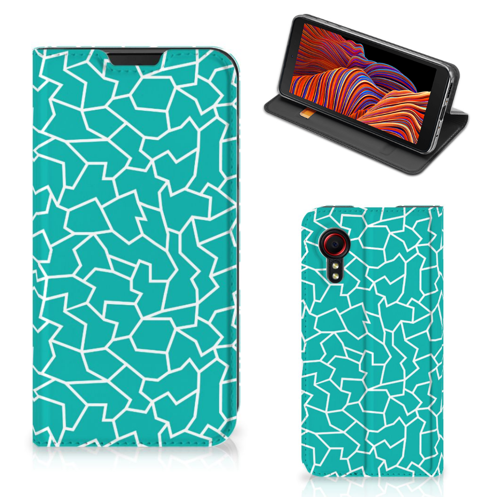 Samsung Galaxy Xcover 5 Bookcase Cracks Blue - B2C Telecom