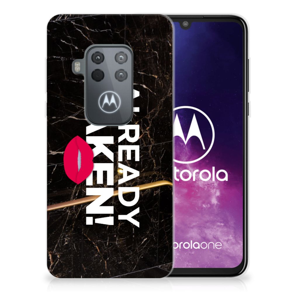 Motorola One Zoom Siliconen hoesje met naam Already Taken Black