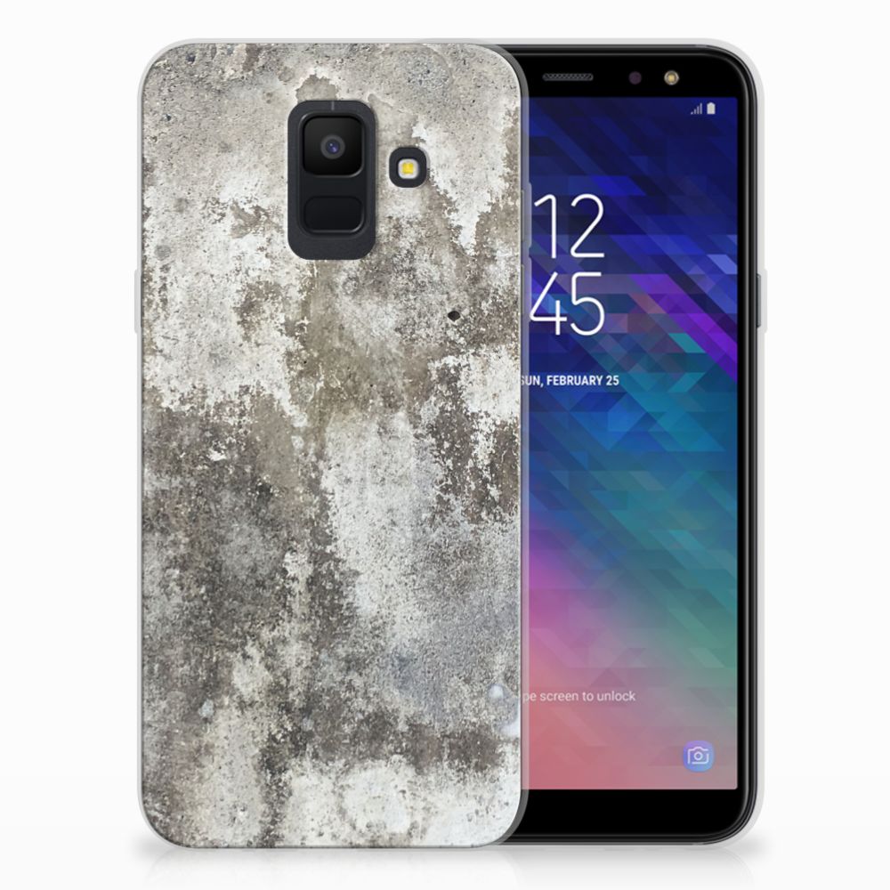 Samsung Galaxy A6 (2018) TPU Siliconen Hoesje Beton Print