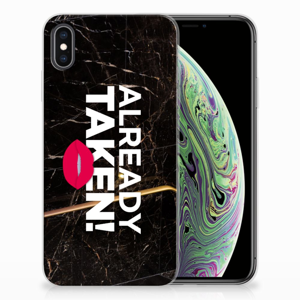 Apple iPhone Xs Max Siliconen hoesje met naam Already Taken Black