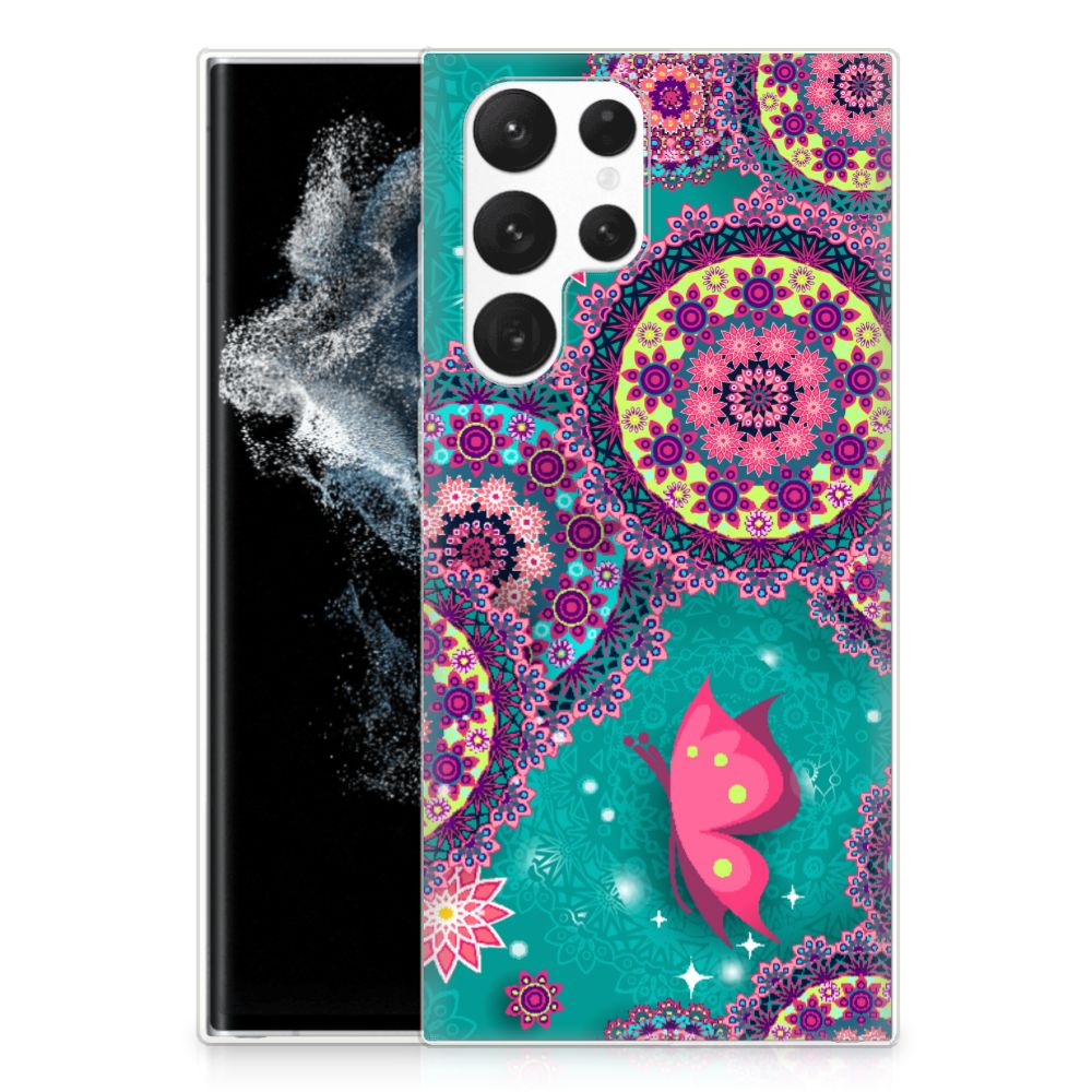 Samsung Galaxy S22 Ultra Hoesje maken Cirkels en Vlinders B2C Telecom