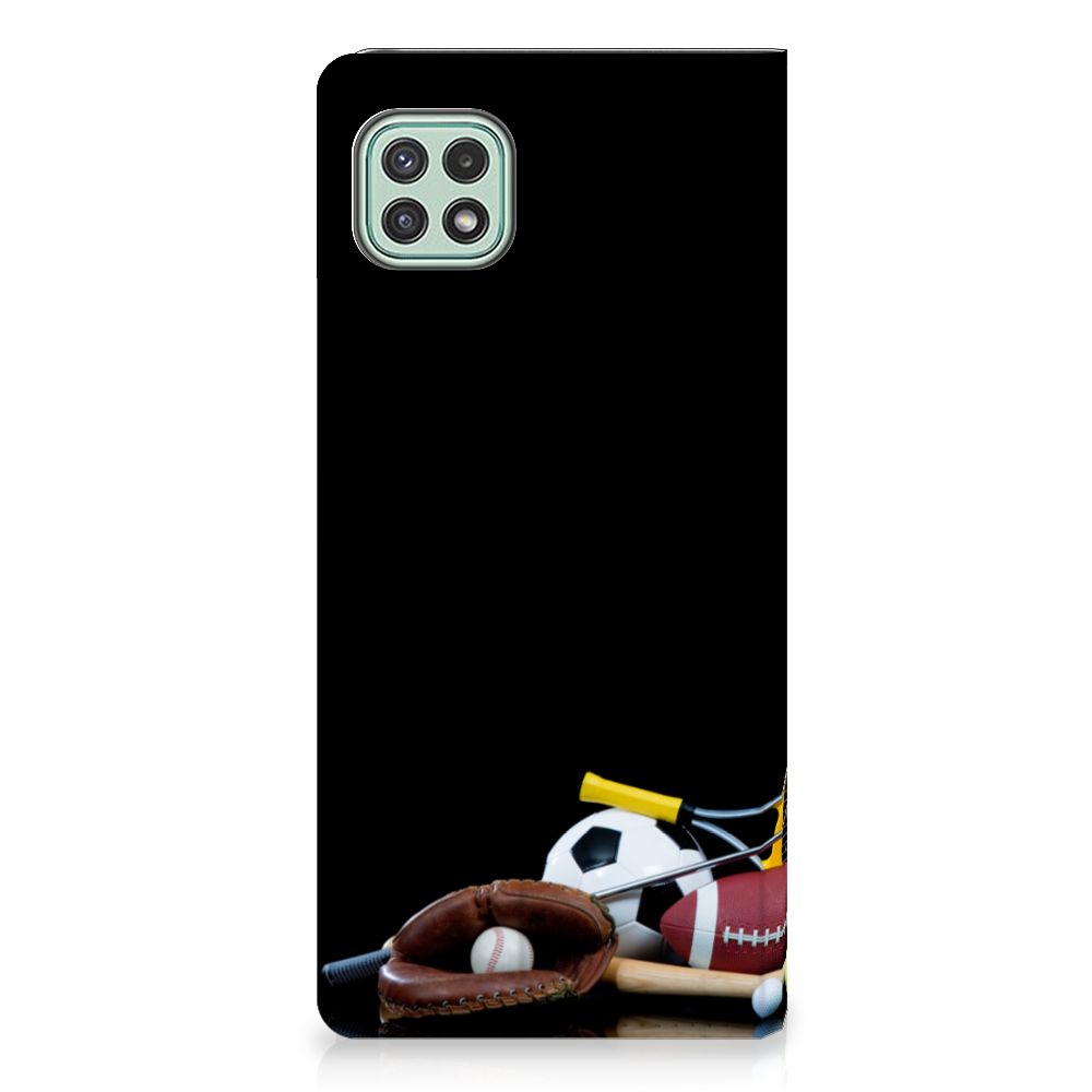 Samsung Galaxy A22 5G Hippe Standcase Sports with various sports equipment design