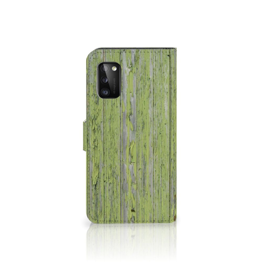 Samsung Galaxy A41 Book Style Case Green Wood