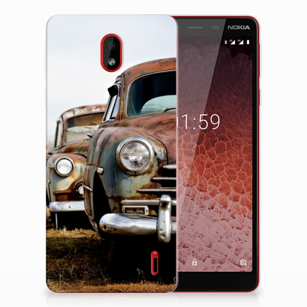 Nokia 1 Plus Siliconen Hoesje met foto Vintage Auto