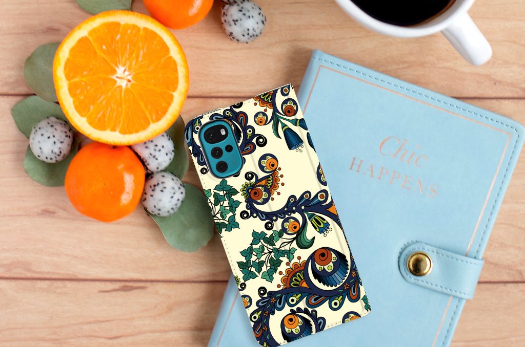 Telefoon Hoesje Motorola Moto G22 Barok Flower - B2C Telecom