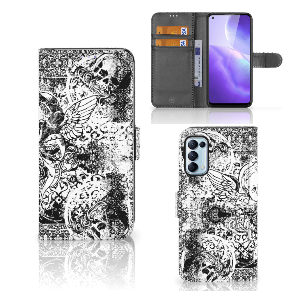 Telefoonhoesje met Naam OPPO Find X3 Lite Skulls Angel