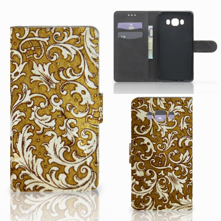 Wallet Case Samsung Galaxy J7 2016 Barok Goud