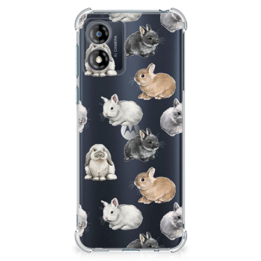 Case Anti-shock voor Motorola Moto E13 Konijntjes B2C Telecom