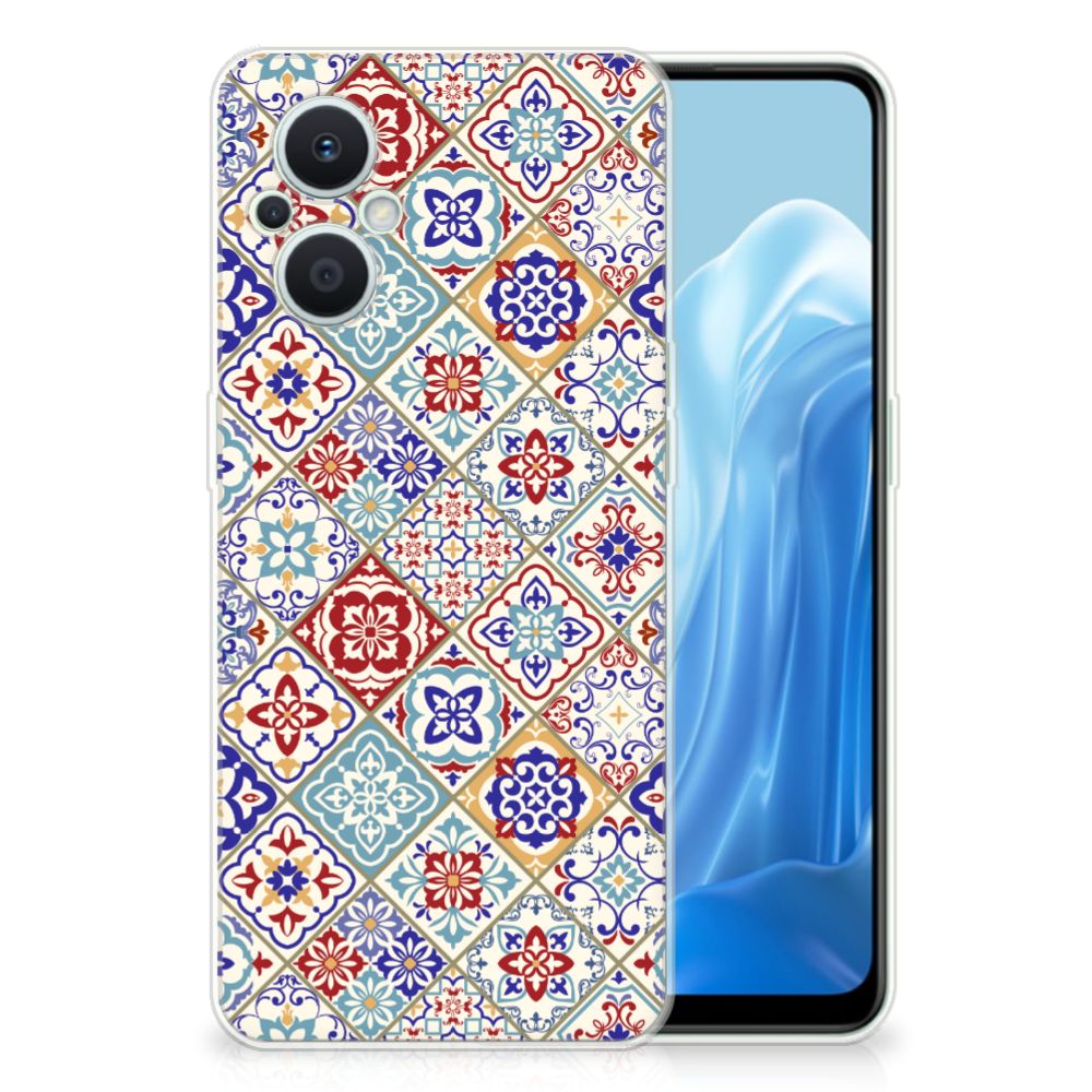 OPPO Reno8 Lite TPU Siliconen Hoesje Tiles Color B2C Telecom