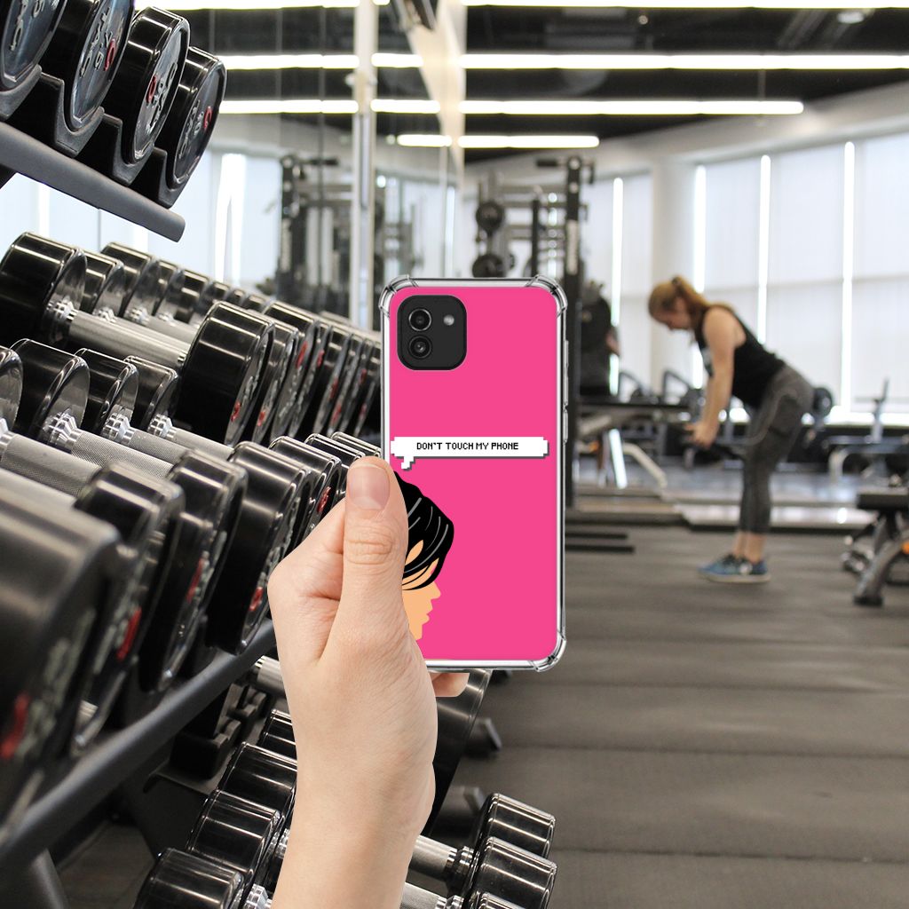 Samsung Galaxy A03 Anti Shock Case Woman Don't Touch My Phone B2C Telecom