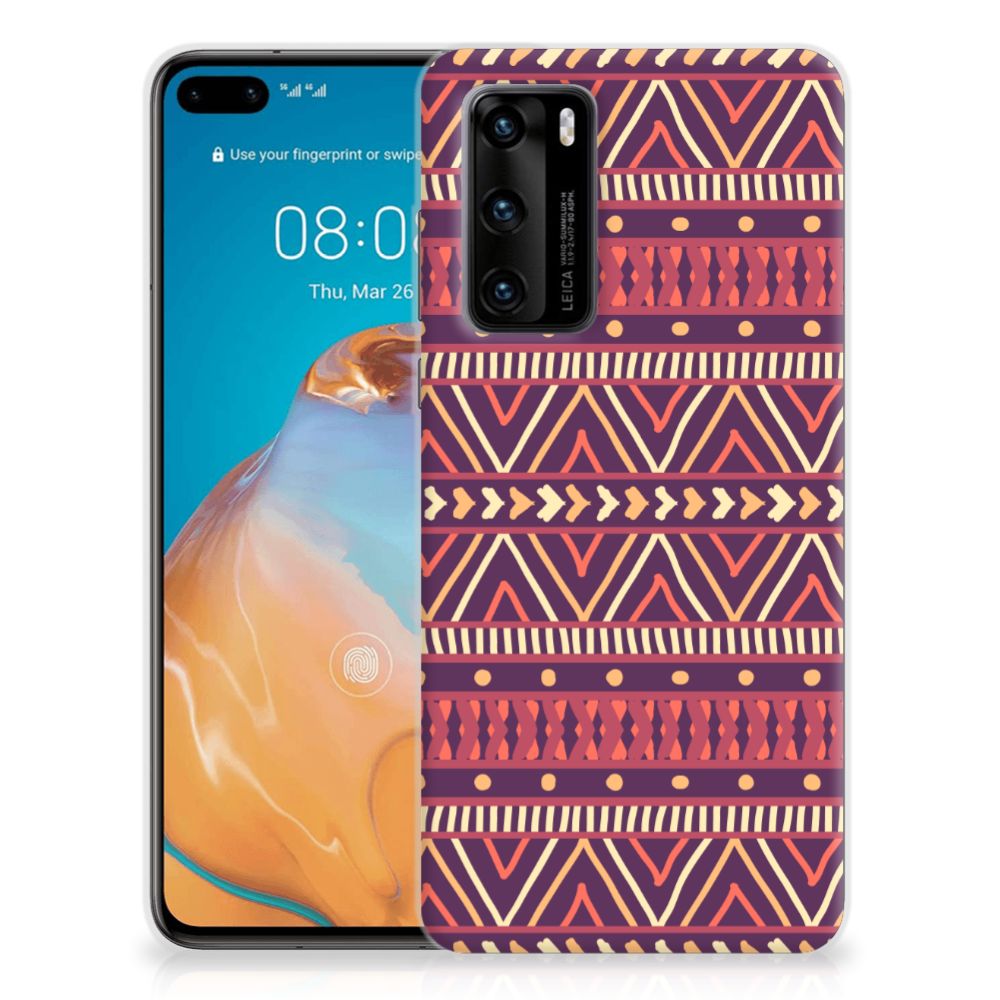 Huawei P40 TPU bumper Aztec Paars B2C Telecom
