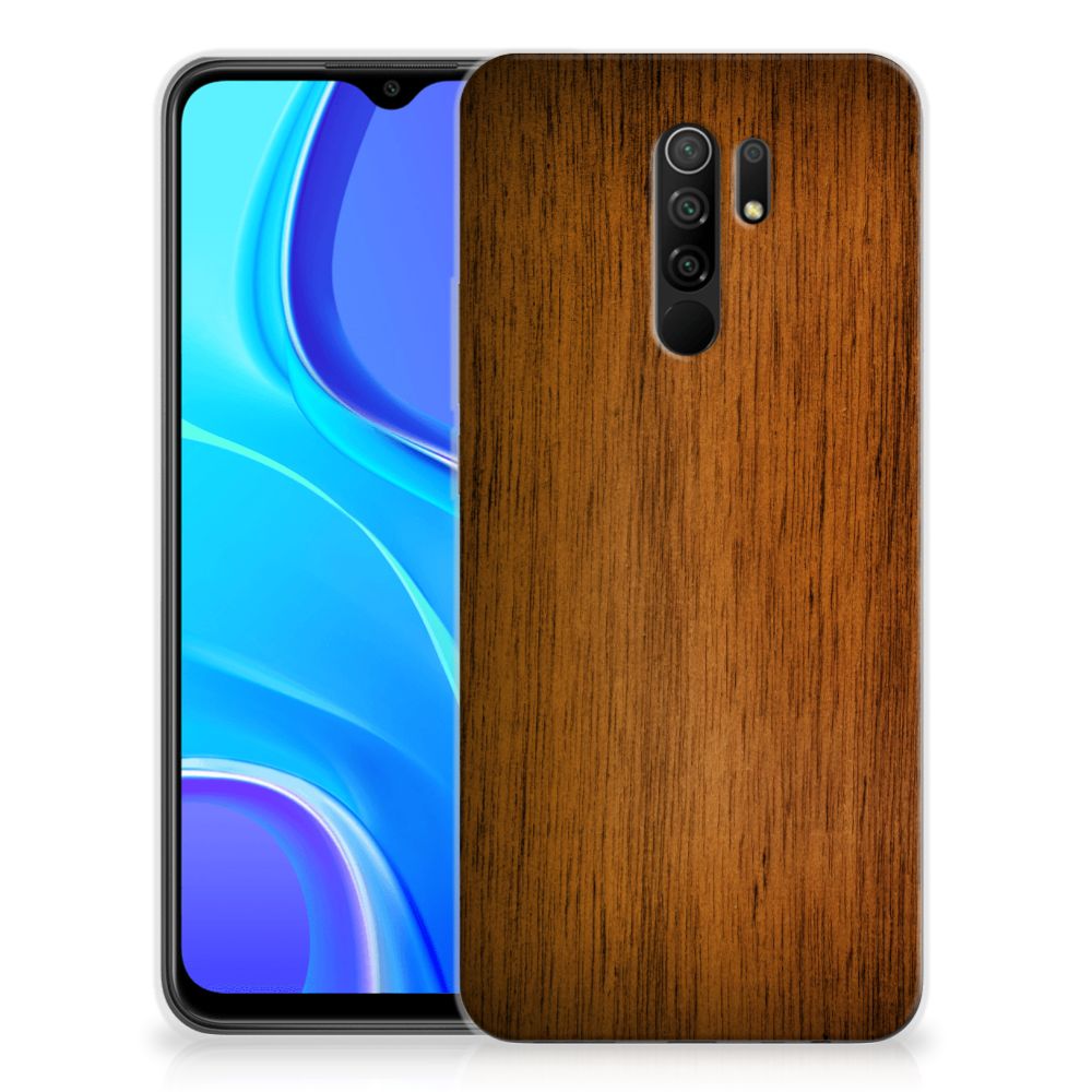 Xiaomi Redmi 9 Bumper Hoesje Donker Hout