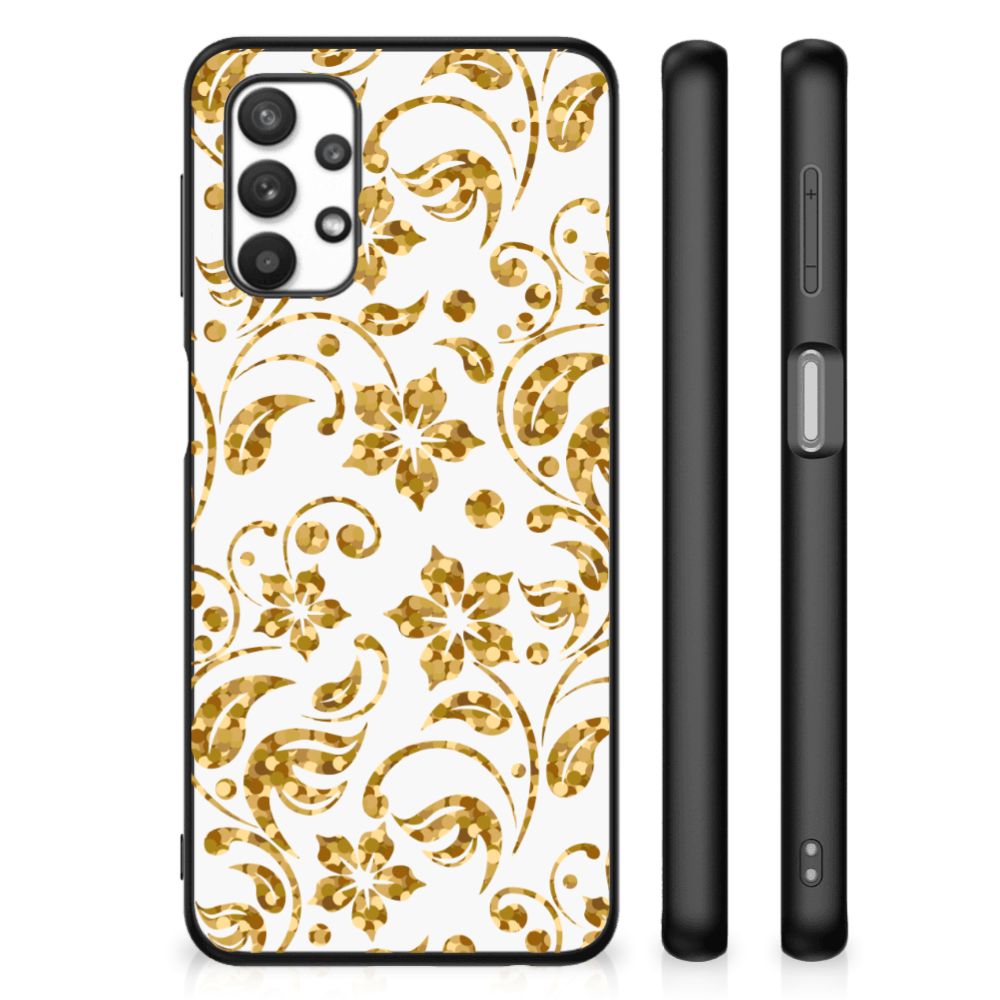 Samsung Galaxy A32 5G Bloemen Hoesje Gouden Bloemen B2C Telecom
