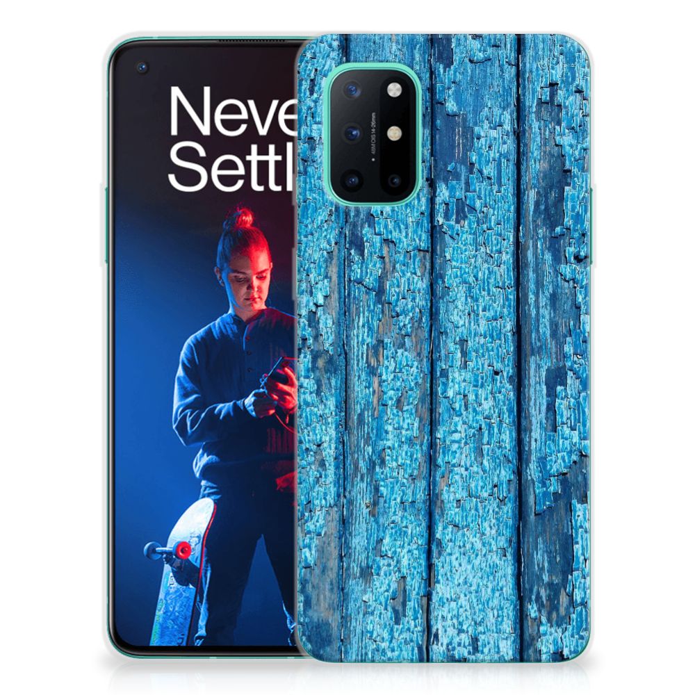 OnePlus 8T Bumper Hoesje Wood Blue