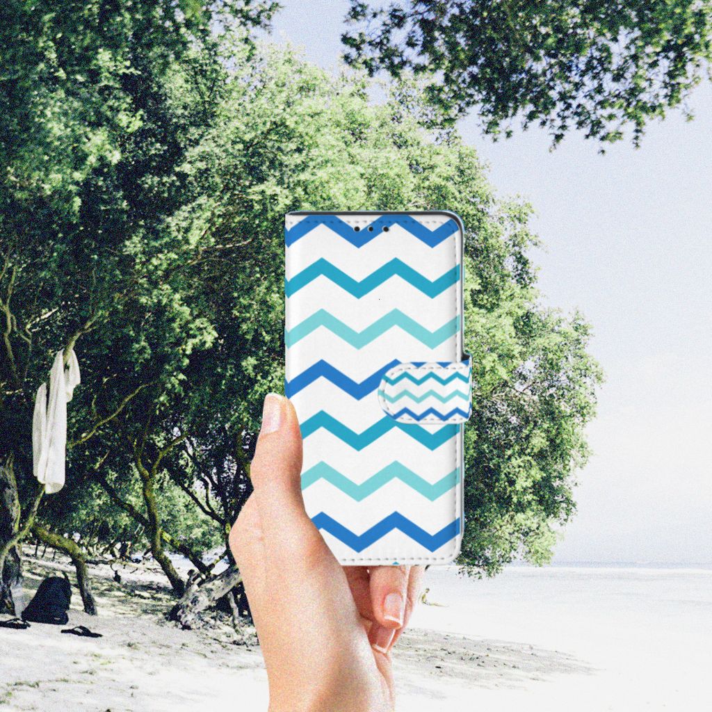 Xiaomi Redmi 7A Telefoon Hoesje Zigzag Blauw