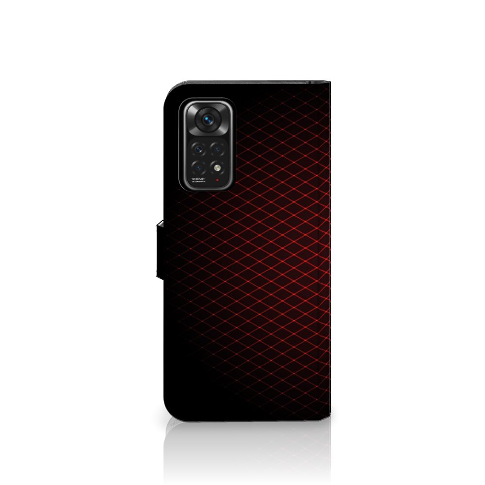 Xiaomi Redmi Note 11 Pro 5G/4G Telefoon Hoesje Geruit Rood, minimalistisch design, ruimte voor 3 pasjes.