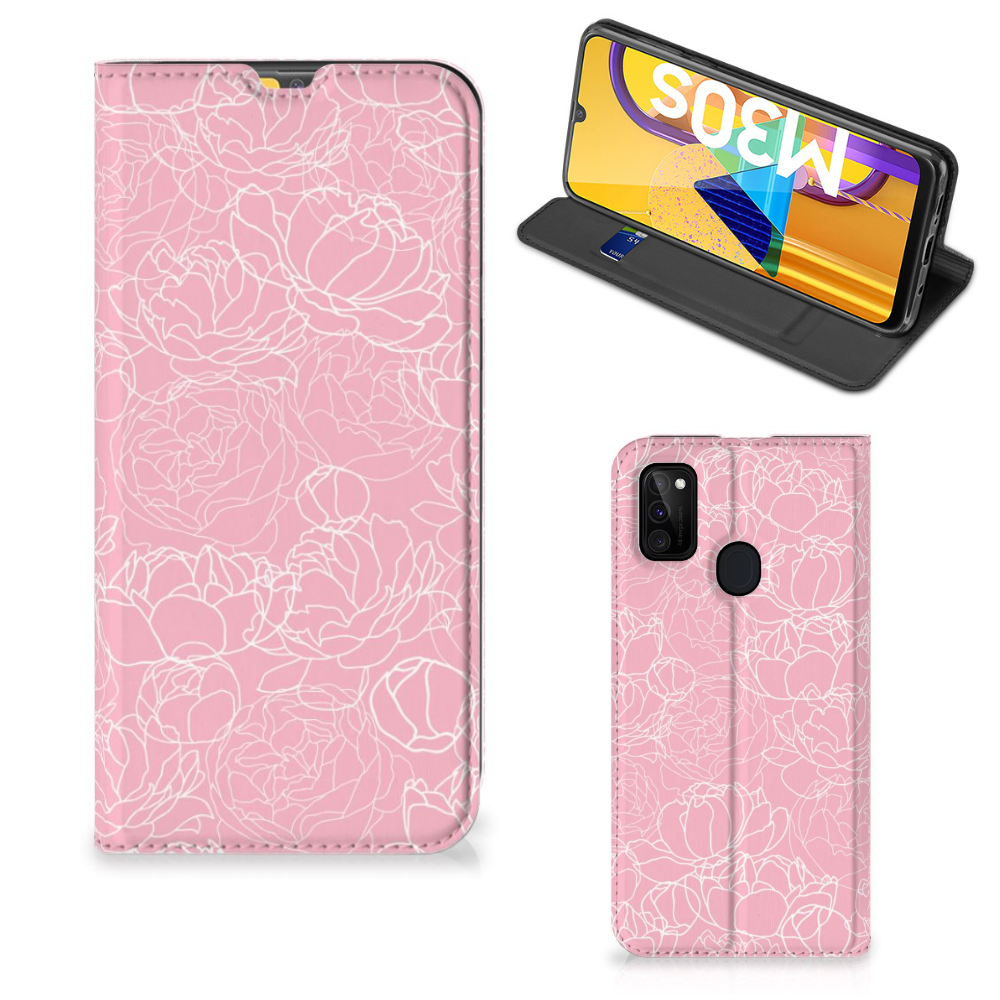 Samsung Galaxy M30s | M21 Smart Cover White Flowers - B2C Telecom