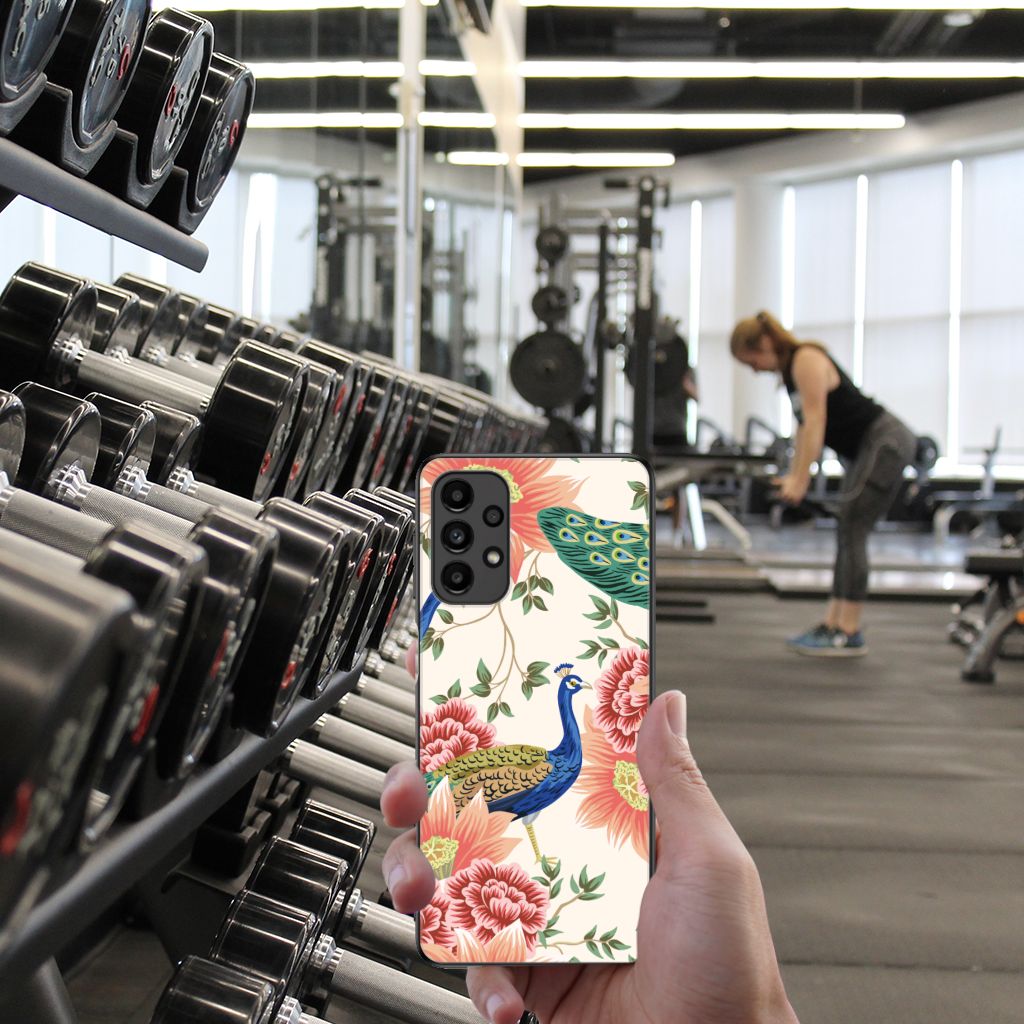 Dierenprint Telefoonhoesje voor Samsung Galaxy A13 4G Pink Peacock B2C Telecom