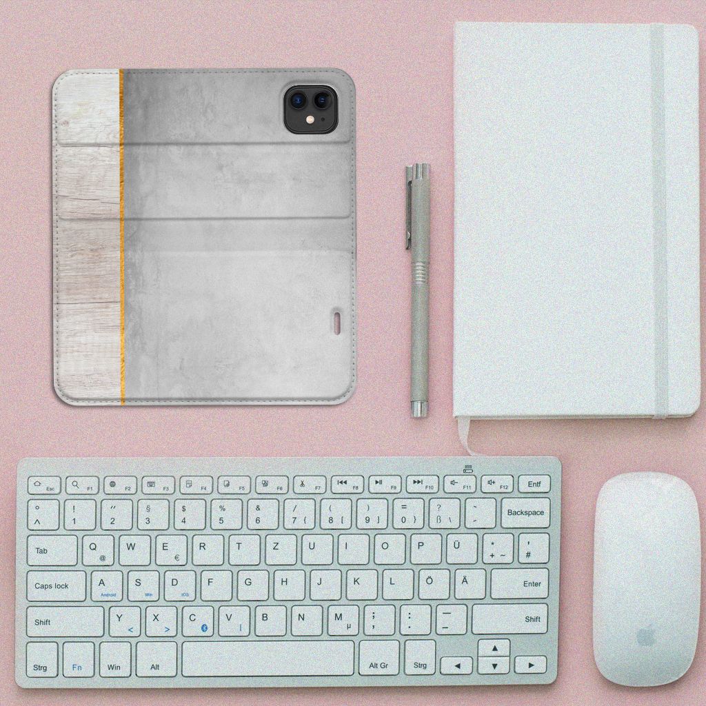 Apple iPhone 11 Book Wallet Case Wood Concrete