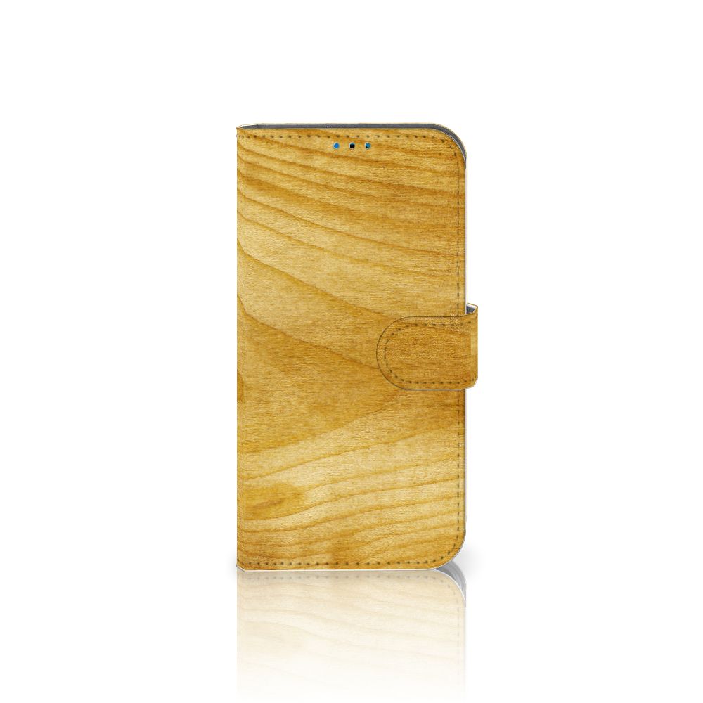 iPhone 14 Pro Book Style Case Licht Hout