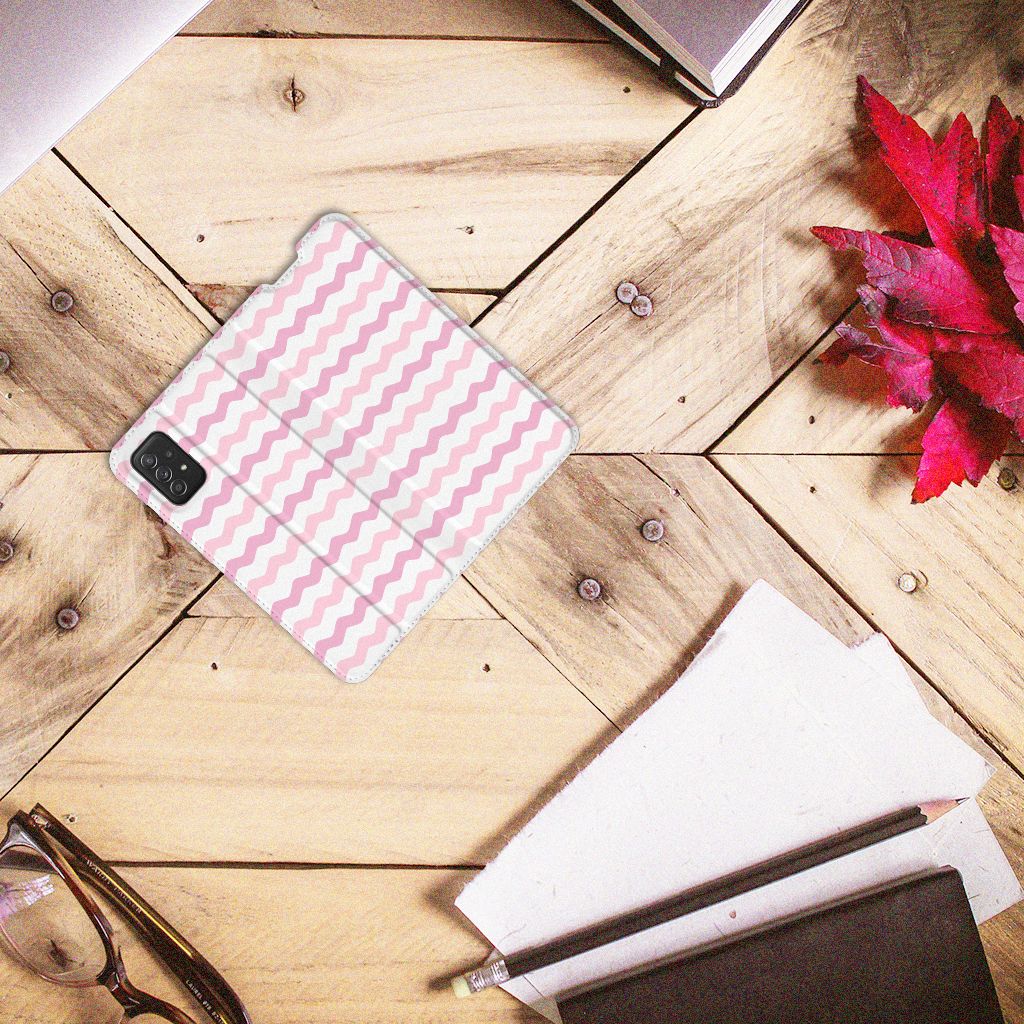 Samsung Galaxy A03s Hoesje met Magneet Waves Roze - B2C Telecom