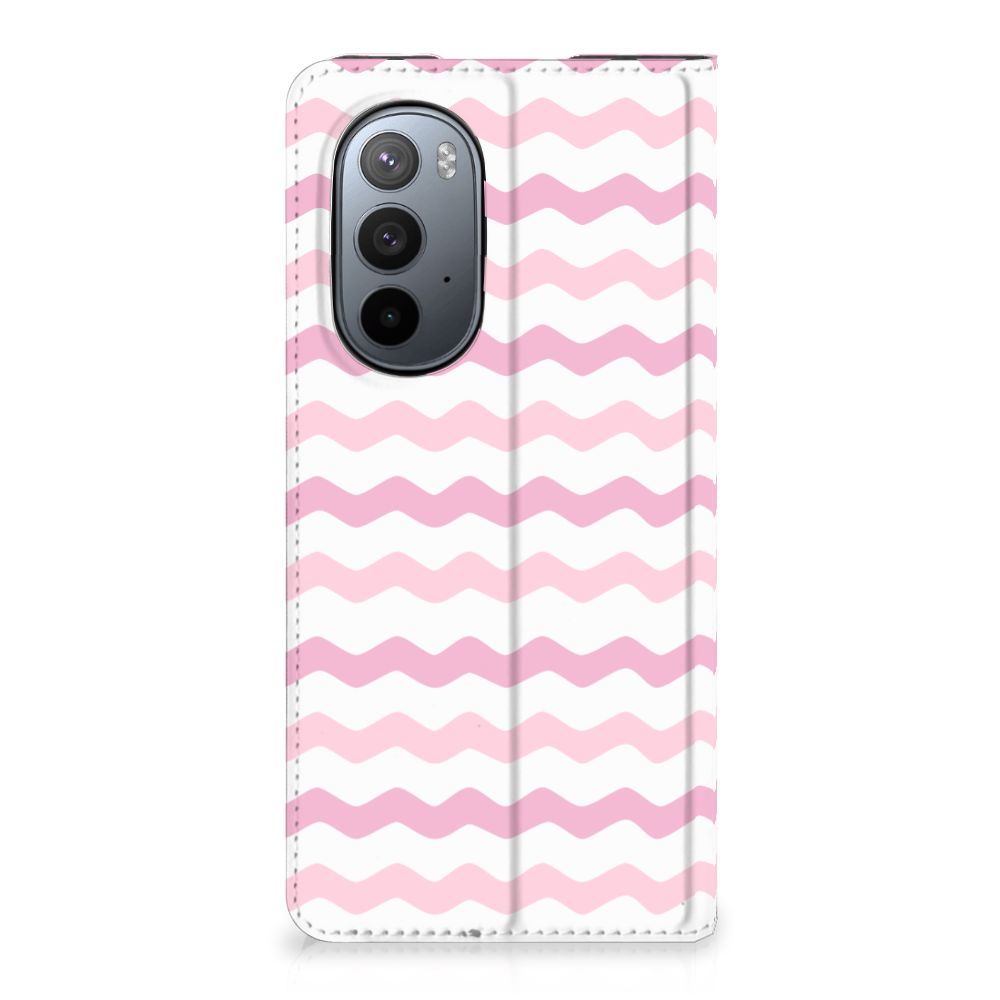 Motorola Edge 30 Pro Hoesje met Magneet Waves Roze - B2C Telecom