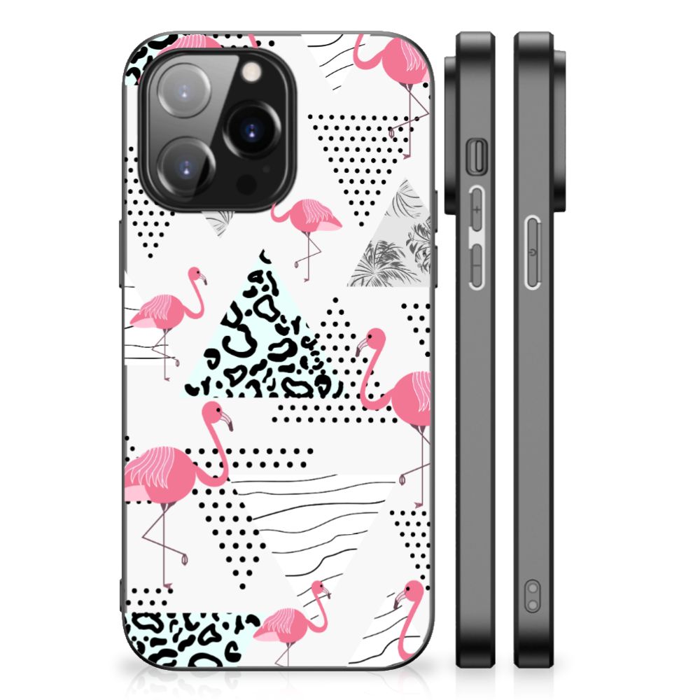 iPhone 14 Pro Max Dierenprint Telefoonhoesje Flamingo Triangle