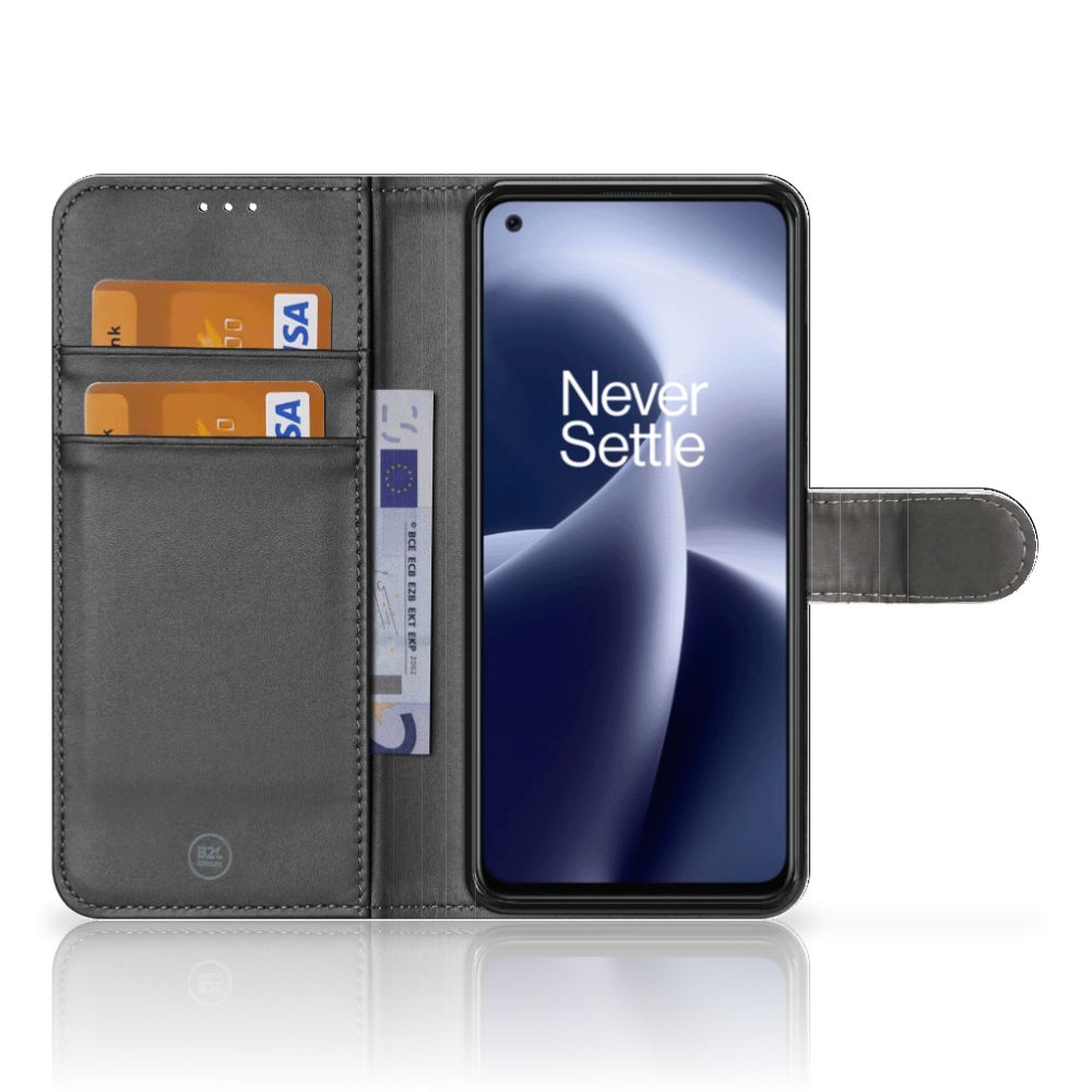 OnePlus Nord 2T Telefoon Hoesje Geruit Rood met ruimte voor 3 pasjes en een strak design