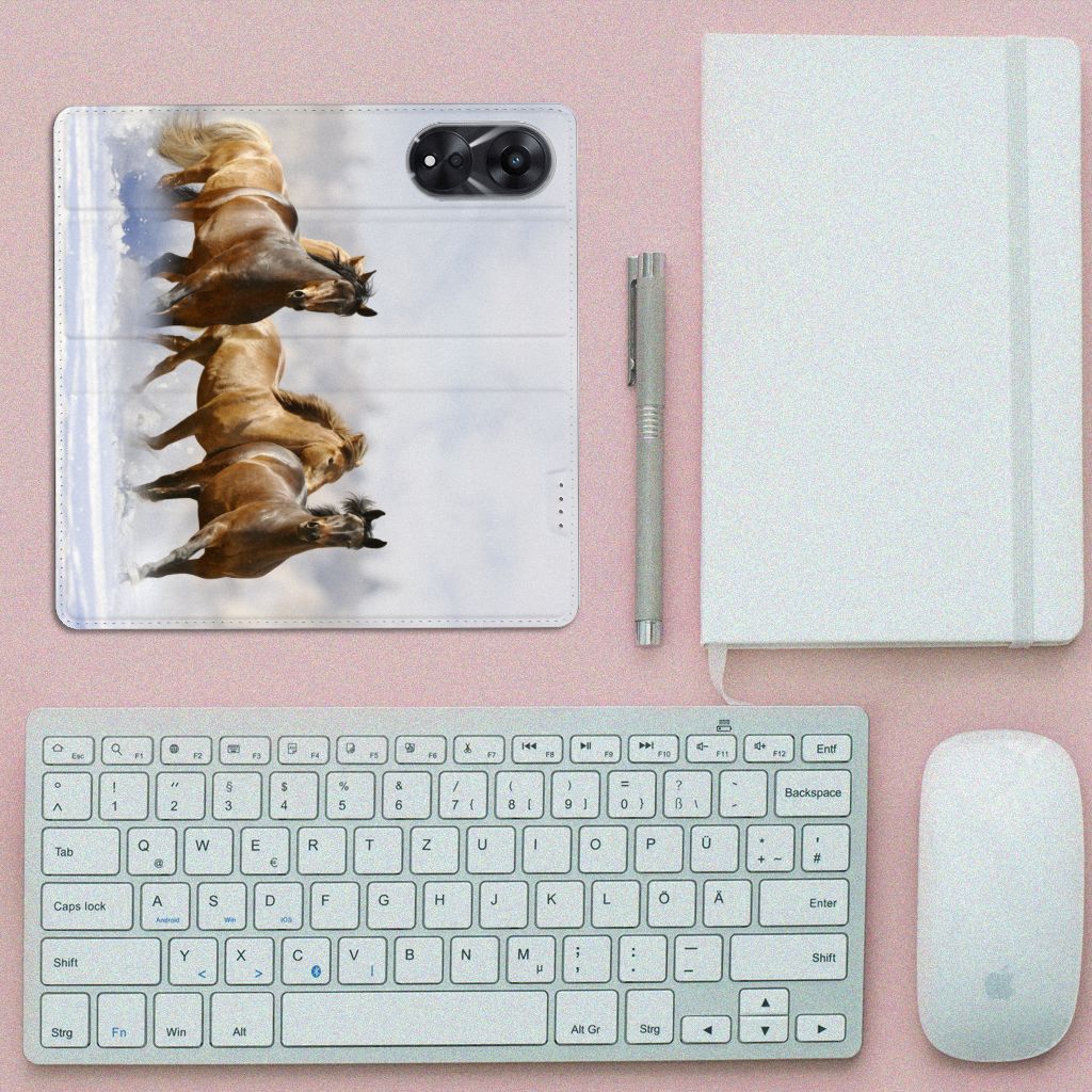 OPPO A78 | A58 5G Hoesje maken Paarden met paardenprint op een moderne smartphonehoes