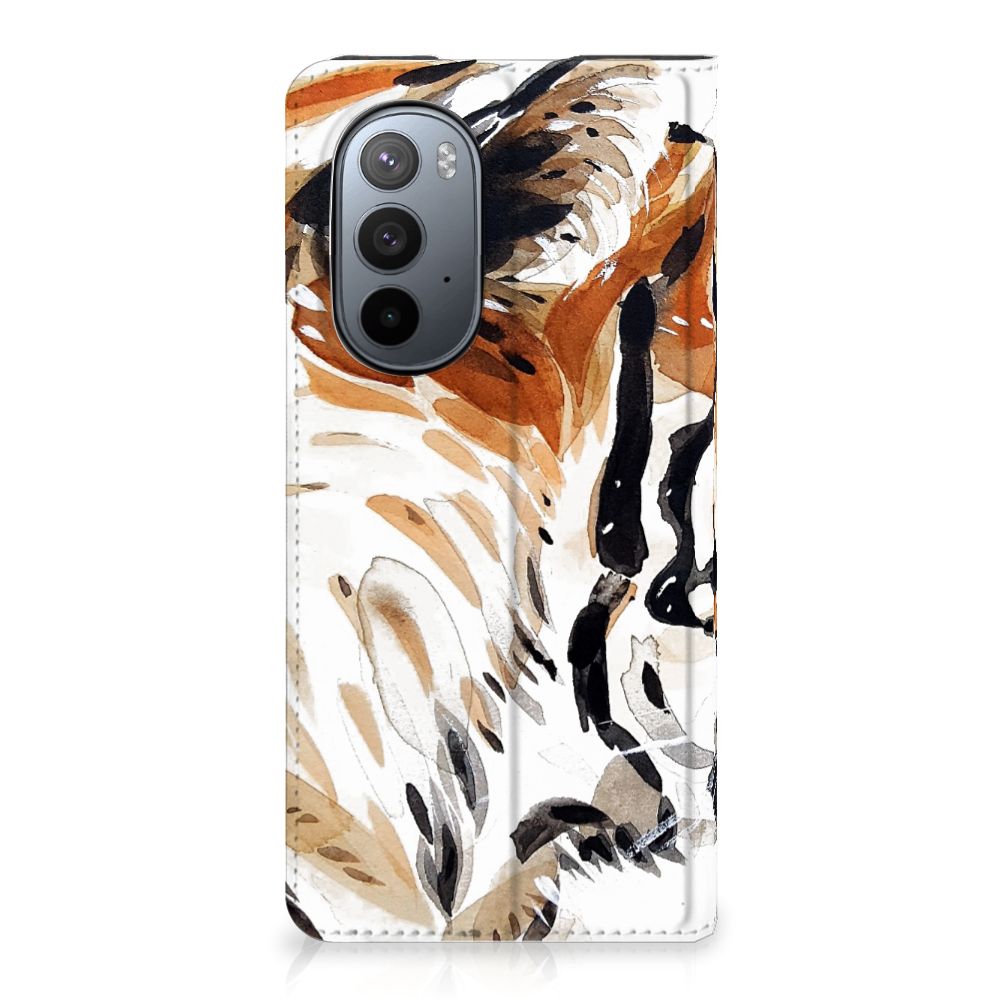 Bookcase Motorola Edge 30 Pro Watercolor Tiger - B2C Telecom