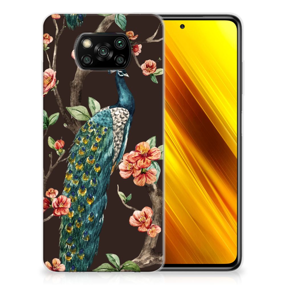 Xiaomi Poco X3 | Poco X3 Pro TPU Hoesje Pauw met Bloemen