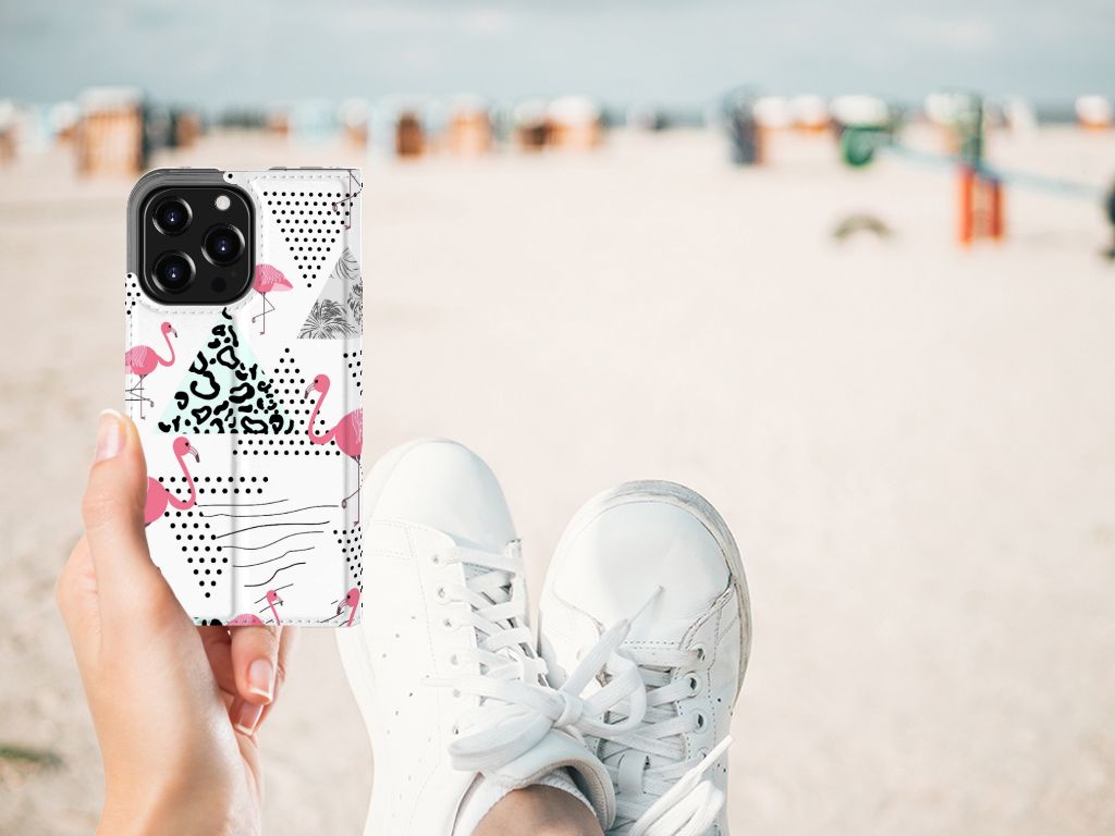iPhone 13 Pro Hoesje maken Flamingo Triangle - B2C Telecom