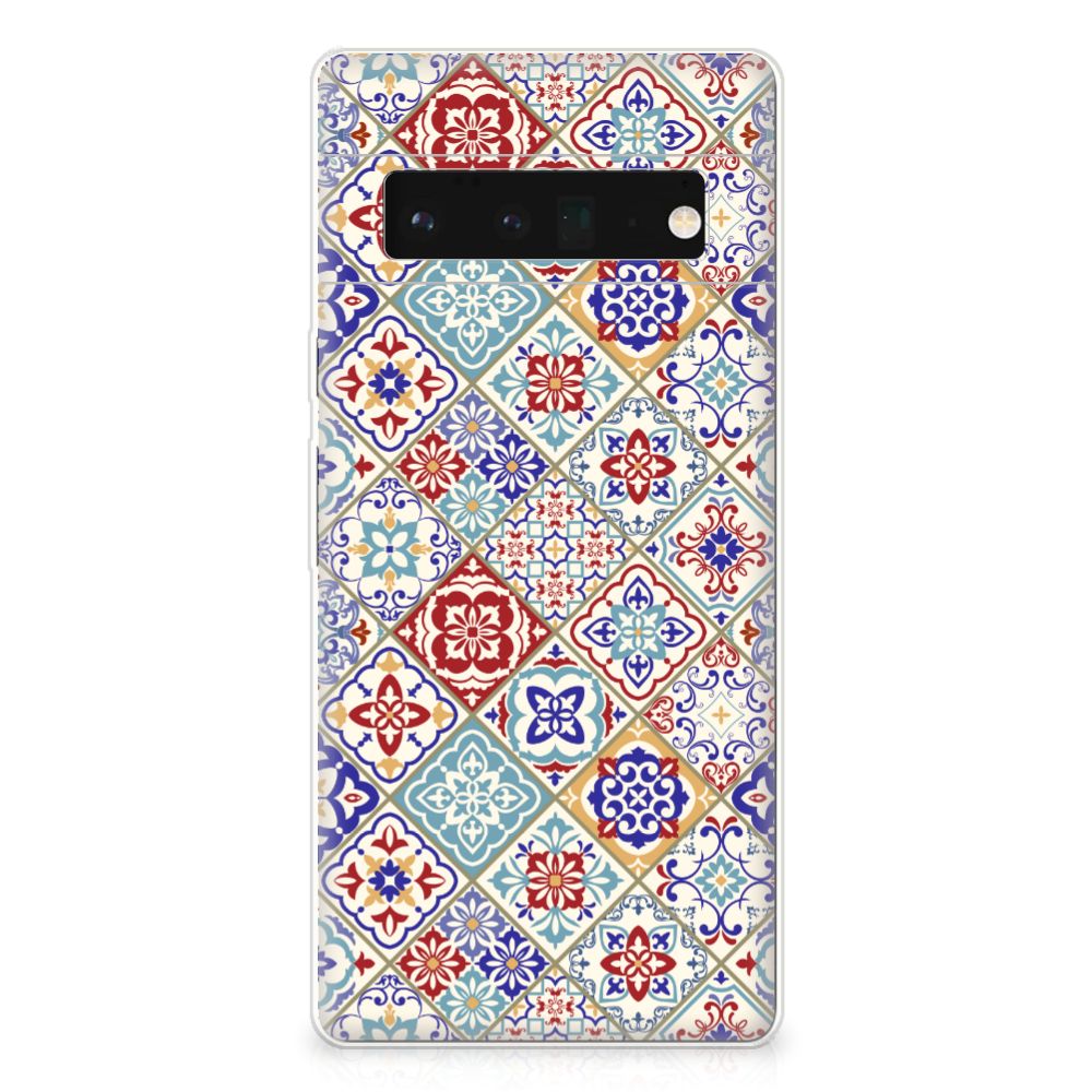 Google Pixel 6 Pro TPU Siliconen Hoesje Tiles Color