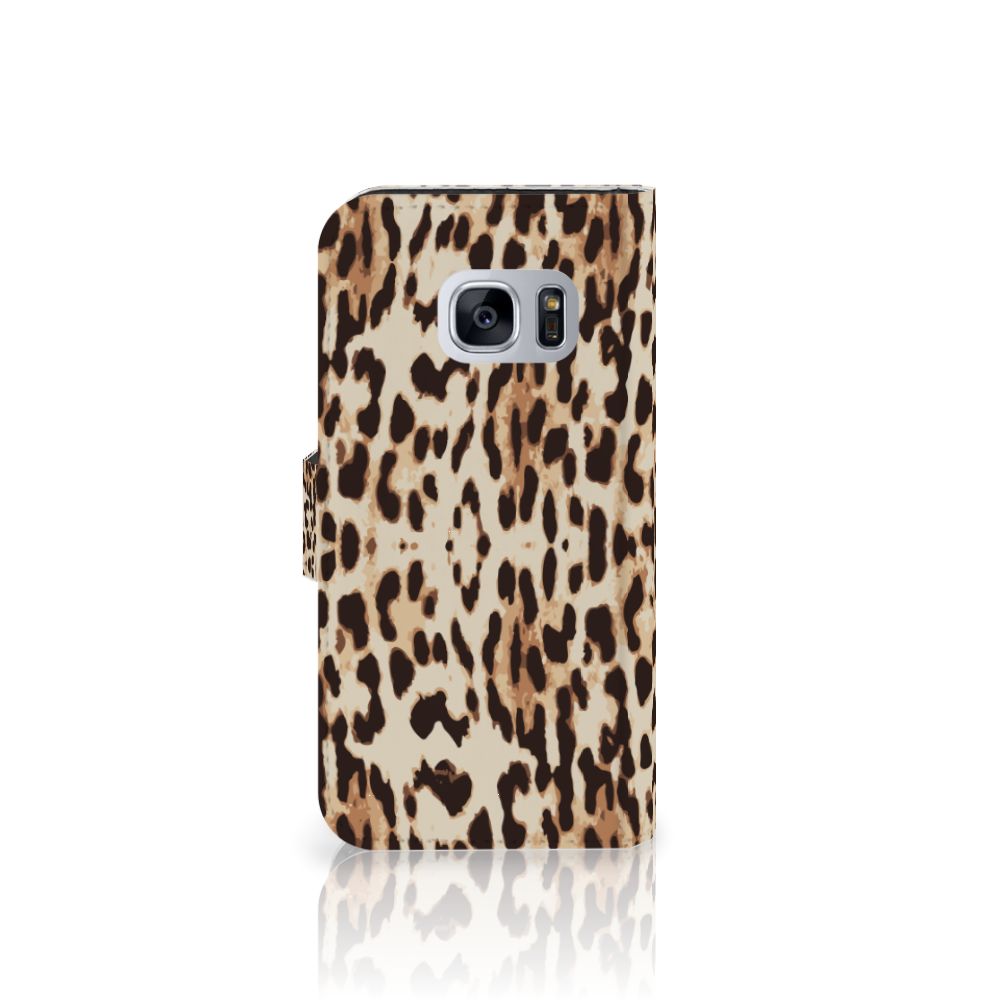 Samsung Galaxy S7 Telefoonhoesje met Pasjes Leopard