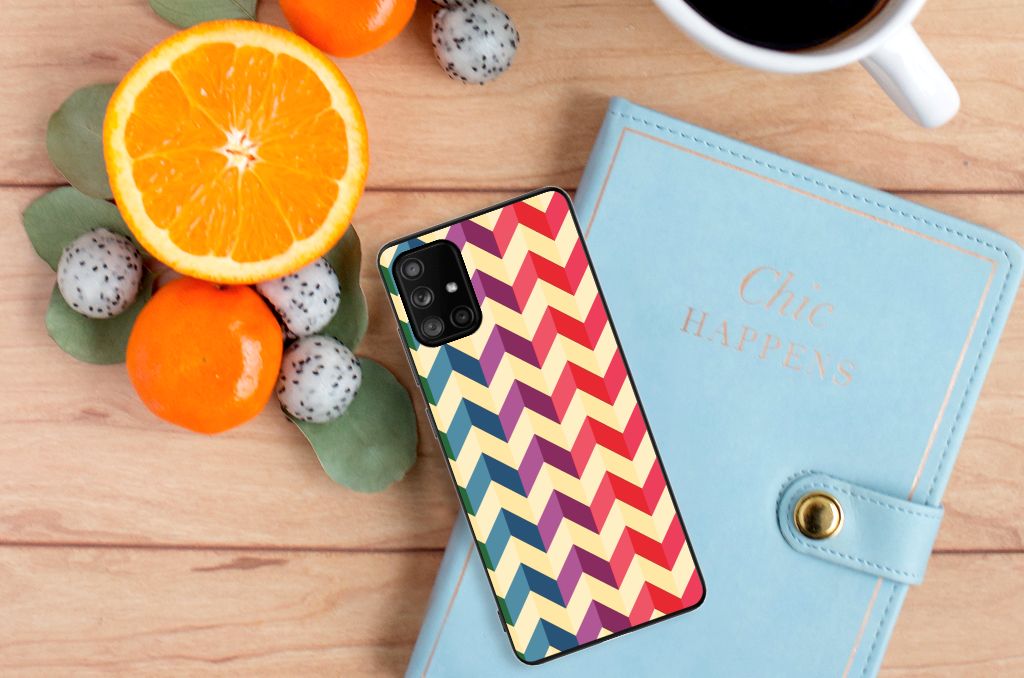 Samsung Galaxy A71 Back Case Zigzag Multi Color B2C Telecom