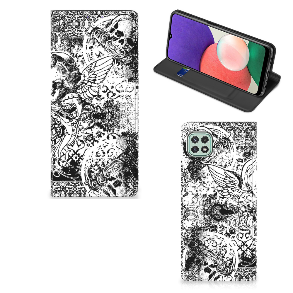Mobiel BookCase Samsung Galaxy A22 5G Skulls Angel - B2C Telecom