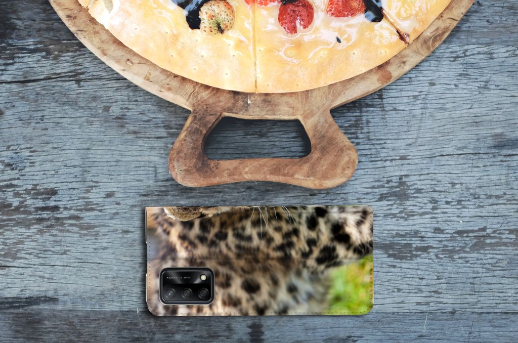 OPPO A74 4G Hoesje maken Baby Luipaard - B2C Telecom
