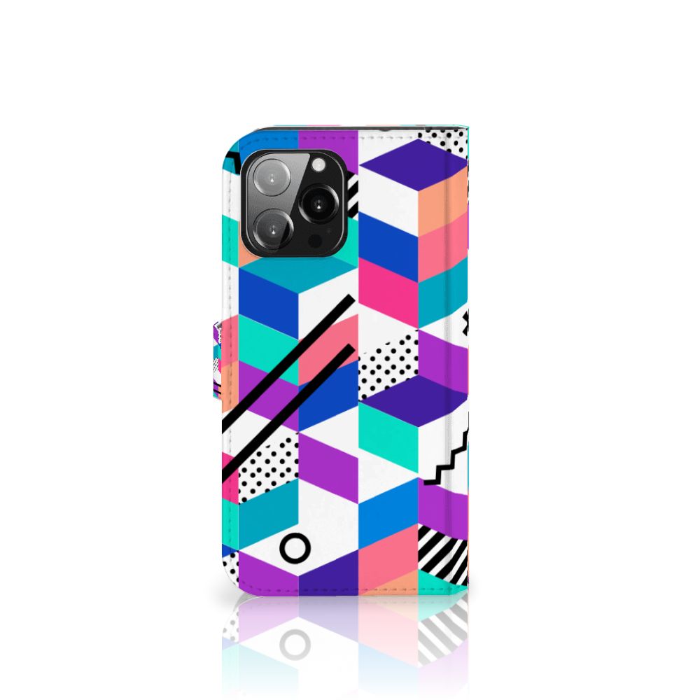 iPhone 13 Pro Max Book Case Blokken Kleurrijk
