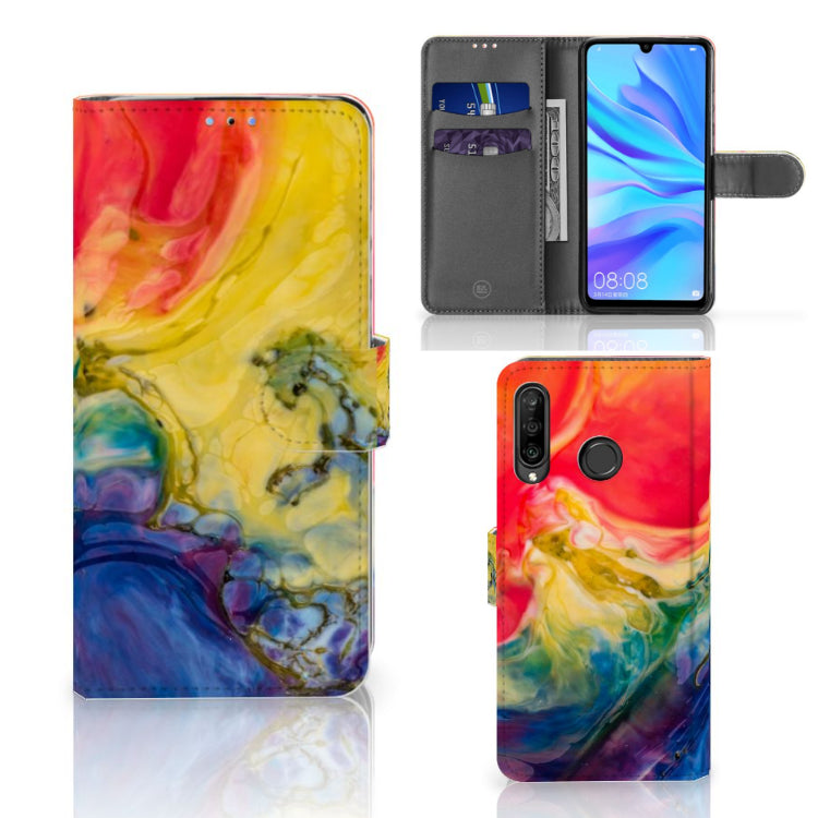 Hoesje Huawei P30 Lite (2020) Watercolor Dark