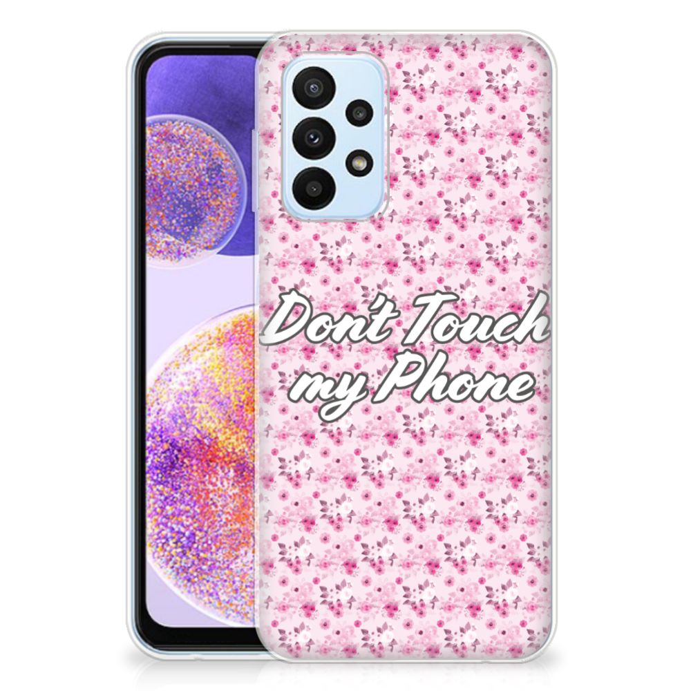 Samsung Galaxy A23 Silicone-hoesje Flowers Pink DTMP B2C Telecom