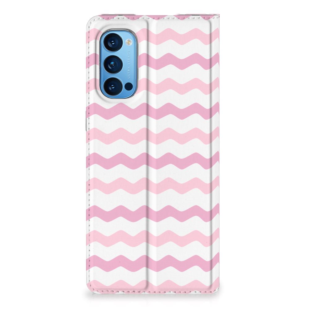 OPPO Reno4 Pro 5G Hoesje met Magneet Waves Roze - B2C Telecom