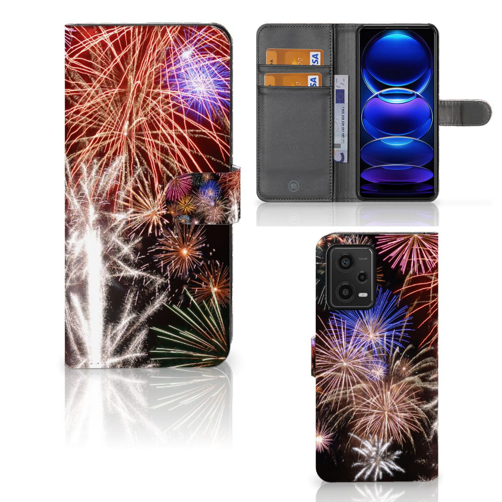 Xiaomi Redmi Note 12 5G | Poco X5 Wallet Case met Pasjes Vuurwerk