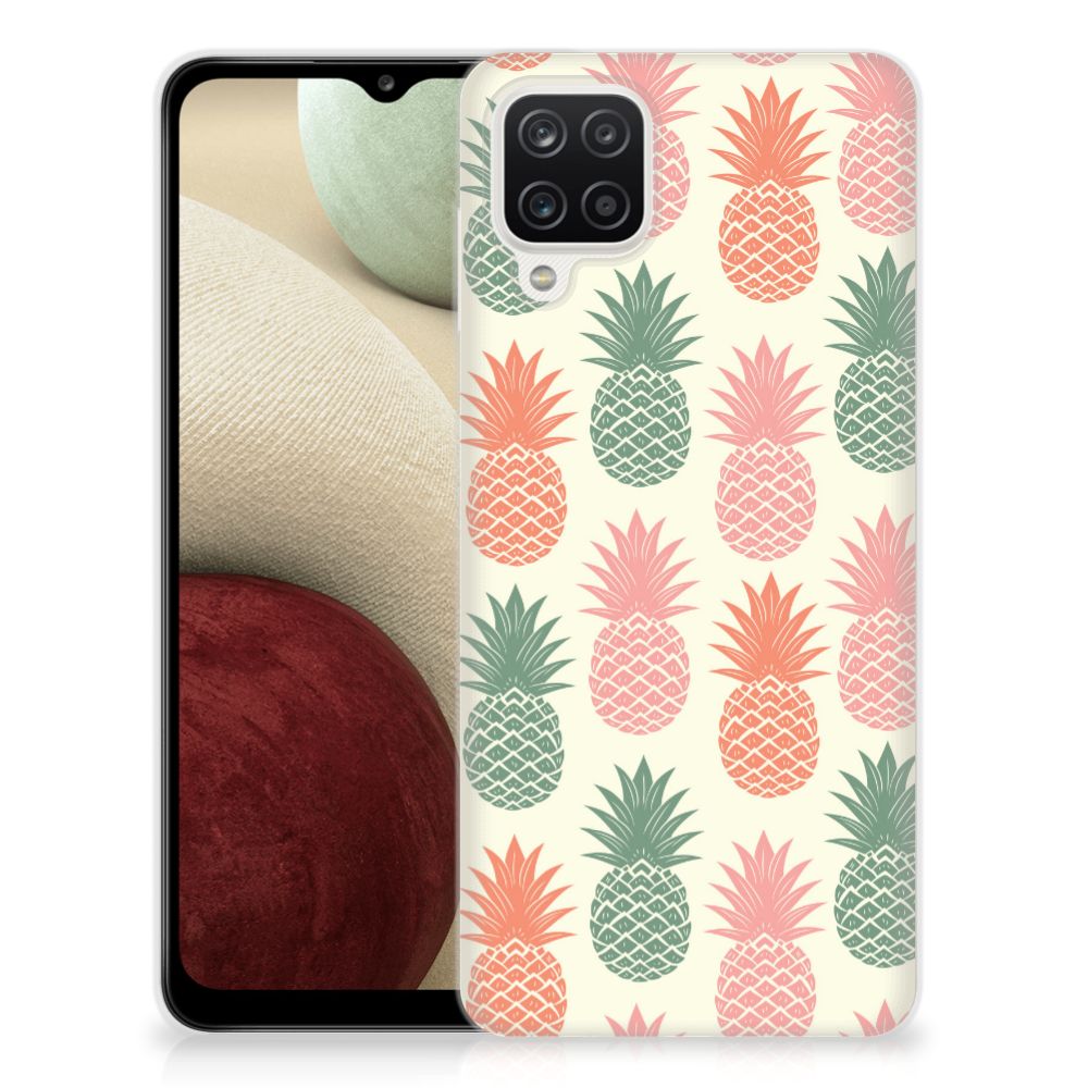 Samsung Galaxy A12 Siliconen Case Ananas