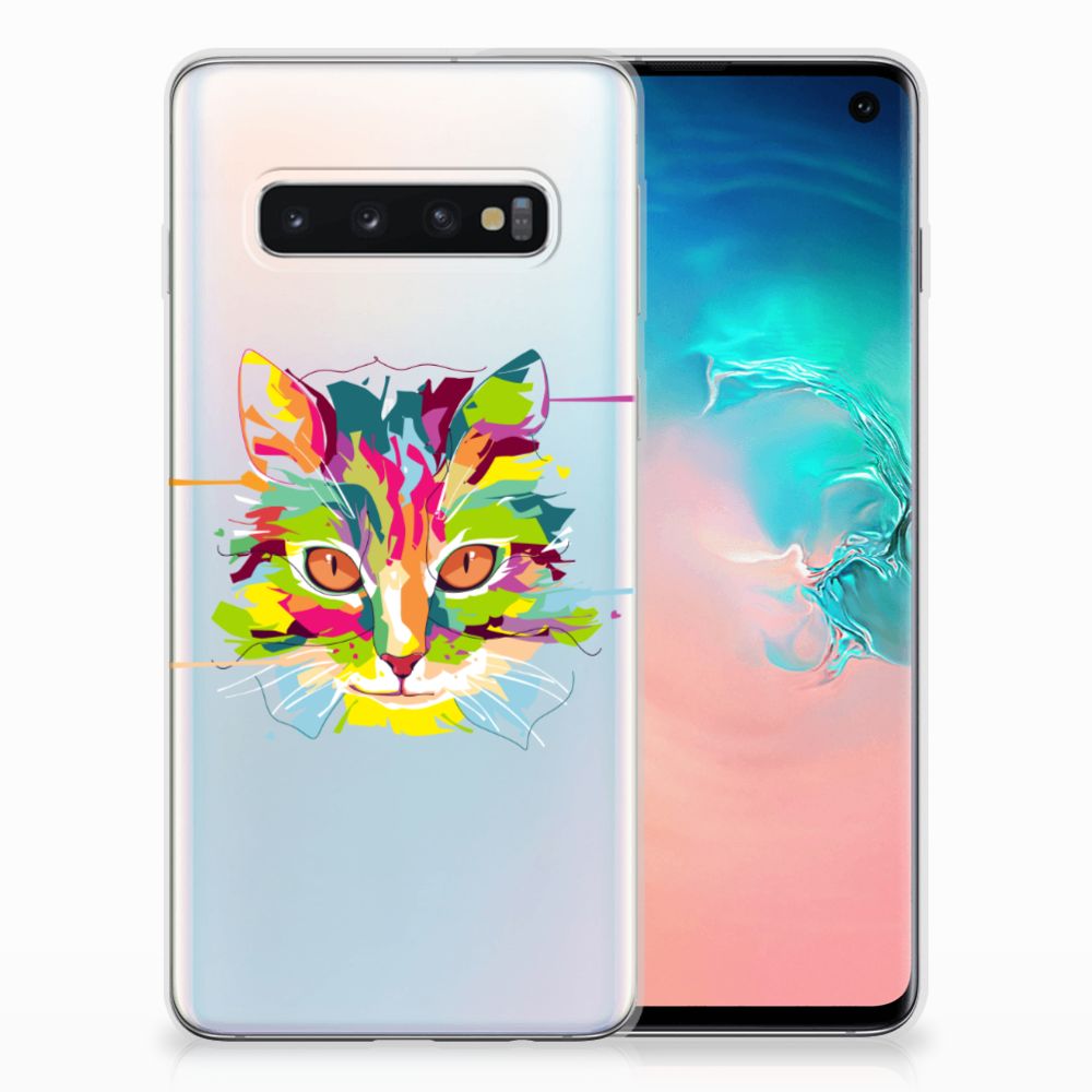 Samsung Galaxy S10 Telefoonhoesje met Naam Cat Color