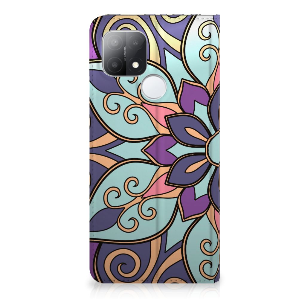 OPPO A15 Smart Cover Purple Flower - B2C Telecom